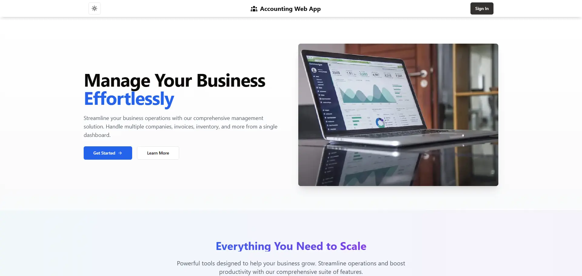 Accounting Web App preview
