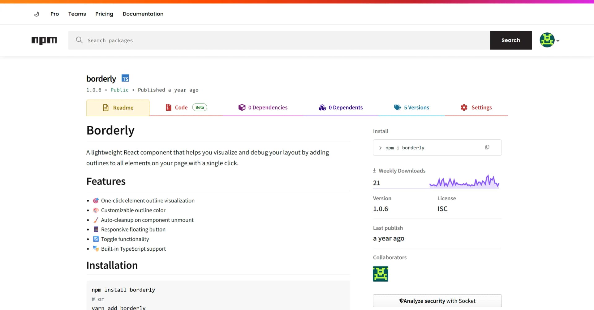 Borderly Chrome Extension preview