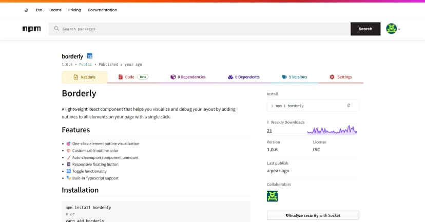 Borderly Chrome Extension preview